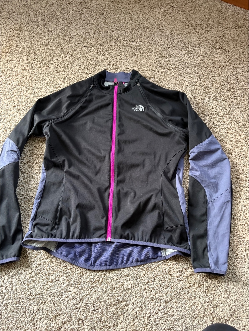 The North Face LWH Womens Convertible Cycling Jacket Vest Large Black Purple Pin